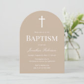 Invitation Neutral Beige Arch Baptism  (Debout devant)