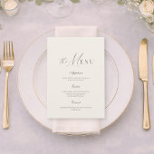 Invitation Neutral Beige Stripe Wedding Menu
