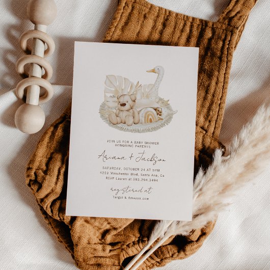 Invitation Neutral Boho Baby shower