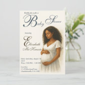 Invitation Neutral Boho Elegance Baby Shower Black Mom to Be (Debout devant)