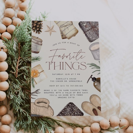 Invitation Neutral Boho Favorite Things Party