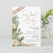 Invitation Neutral Boho Fiesta Taco Bout A Baby Baby shower (Debout devant)