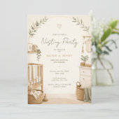 Invitation Neutral Boho Nesting Party Baby Shower (Debout devant)