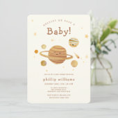 Invitation Neutral Boho Outer Space Solar System Baby Shower  (Debout devant)