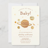 Invitation Neutral Boho Outer Space Solar System Baby Shower  (Devant)