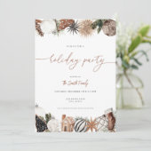 Invitation Neutral Boho Winter Holiday Party (Debout devant)