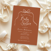 Invitation Neutral Bold Simple Bow Baby shower