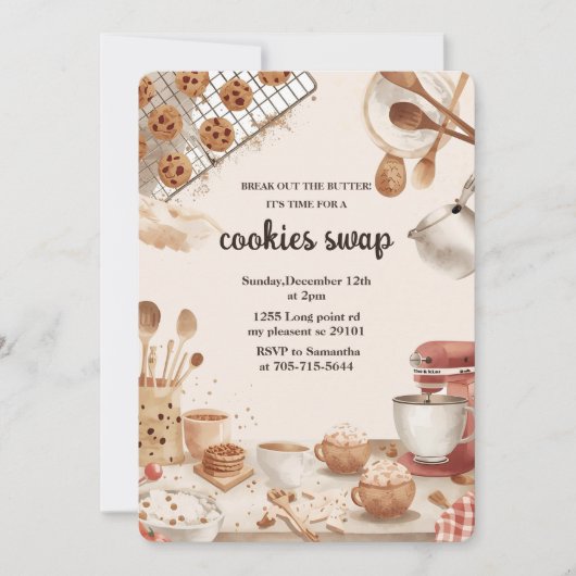 Invitation “Neutral Christmas Cookie Swap (Devant)