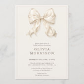Invitation Neutral Coquette Bow Bridal Shower (Devant)