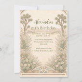 Invitation Neutral Desert Floral Birthday (Devant)