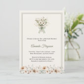 Invitation Neutral florals green ivory Bridal Shower (Debout devant)