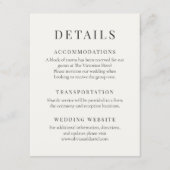 Invitation Neutral Ivory Minimalist Elegant Wedding Details (Devant)
