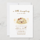 Invitation Neutral Kawaii Asian Bow Dumpling Baby Shower  (Devant)