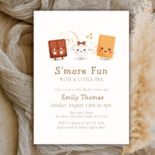 Invitation Neutral mignon Whimsical S'more Baby shower amusan