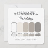 Invitation Neutral Minimal Wedding Color Palette Card (Dos)