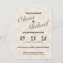 Neutral Retro Funky Disco Mariage Bold Moderne Fun