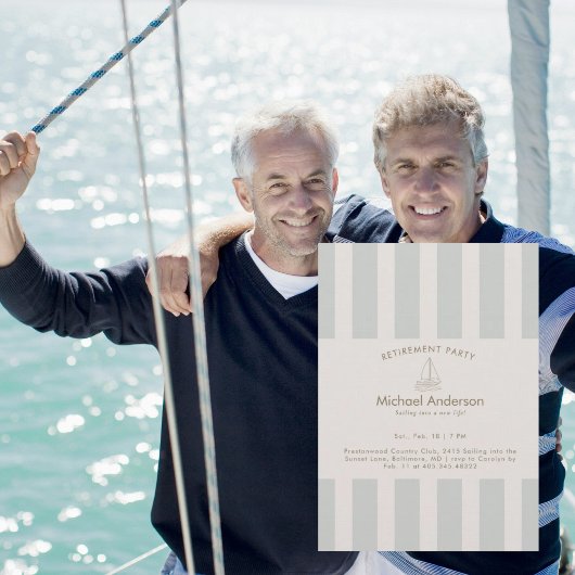 Invitation Neutral Sailboat Retirement Party 