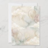 Invitation Neutral Teddy Bear Baby Shower Sage Green Balloons (Dos)