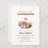 Invitation Neutral Touchdown Bow Football Bottle Baby Shower (Devant)