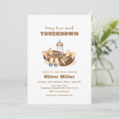 Invitation Neutral Touchdown Bow Football Bottle Baby Shower (Debout devant)