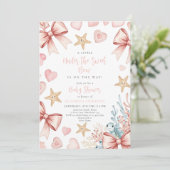 Invitation Neutral under the sea bow sweetheart baby shower (Debout devant)