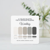 Invitation Neutral Wedding Color Palette Card (Debout devant)