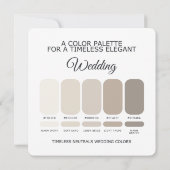 Invitation Neutral Wedding Color Palette Card (Dos)