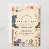 Invitation Neutral Western Cowboy Baby Shower (Devant)