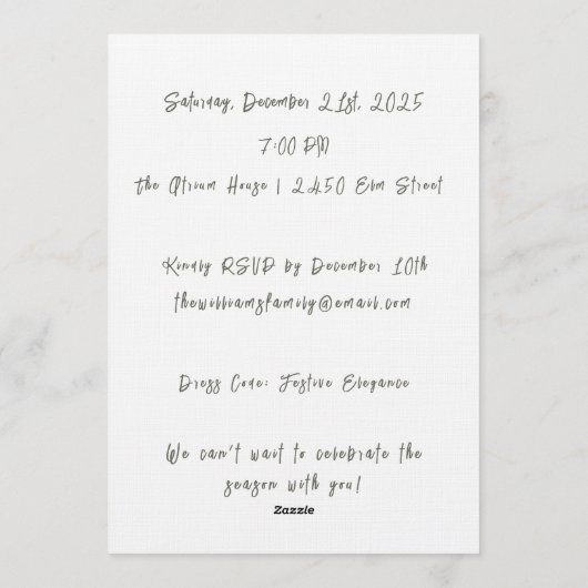 Invitation Neutral White Christmas Trees Cream Holiday (Dos)