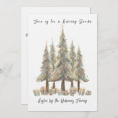 Invitation Neutral White Christmas Trees Cream Holiday (Devant / Derrière)