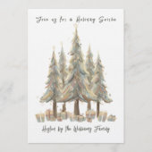 Invitation Neutral White Christmas Trees Cream Holiday (Devant)