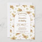 Invitation Neutral Woodland Wild One Birthday (Devant)