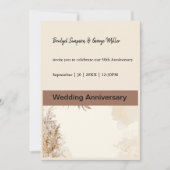 Invitation Neutrales douces pour Mariages d'anniversaire élég (Devant)