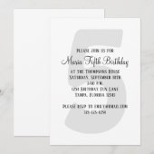 Invitation Neutralité minimaliste du cinquième anniversaire (Devant / Derrière)