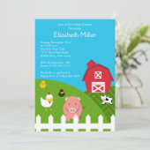 Invitation neutre animale de baby shower de (Debout devant)