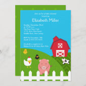 Invitation neutre animale de baby shower de (Devant / Derrière)