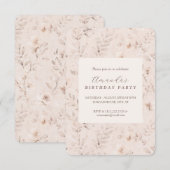 Invitation neutre avec aquarelle douce florale bei (Devant / Derrière)