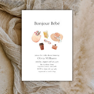 Invitation Neutre Bonjour Bébé Café Pique-nique Baby shower