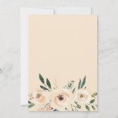 Invitation Neutre Champagne Floral Bridal (Dos)