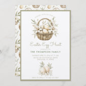 Invitation Neutre Chasse aux Oeufs de Pâques (Devant / Derrière)
