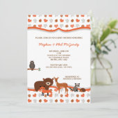 Invitation neutre de baby shower d'animaux de (Debout devant)