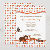 Invitation neutre de baby shower d'animaux de (Devant / Derrière)