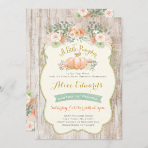 Invitation neutre de baby shower de citrouille de