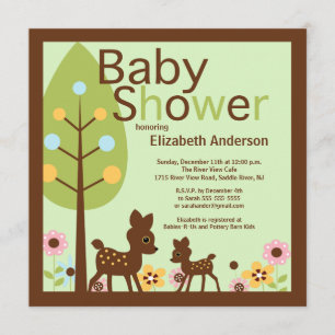 Invitation neutre de baby shower de genre de cerfs