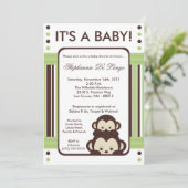 invitation neutre de baby shower de Jung de singe (Debout devant)