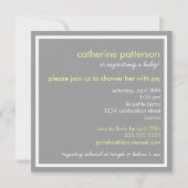 Invitation neutre de baby shower de sucre et (Dos)