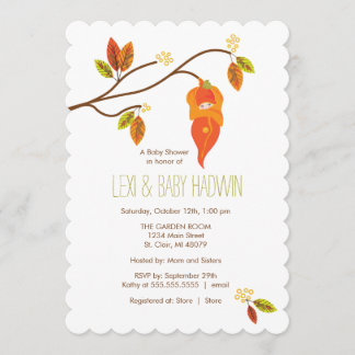 Invitation Neutre de l'invitation | de baby shower d'automne