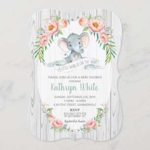 Invitation Neutre floral d'invitation de baby shower