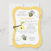 Invitation neutre gris jaune Bumble Bee (Devant)