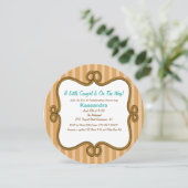 Invitation neutre occidentale ronde de baby shower (Debout devant)